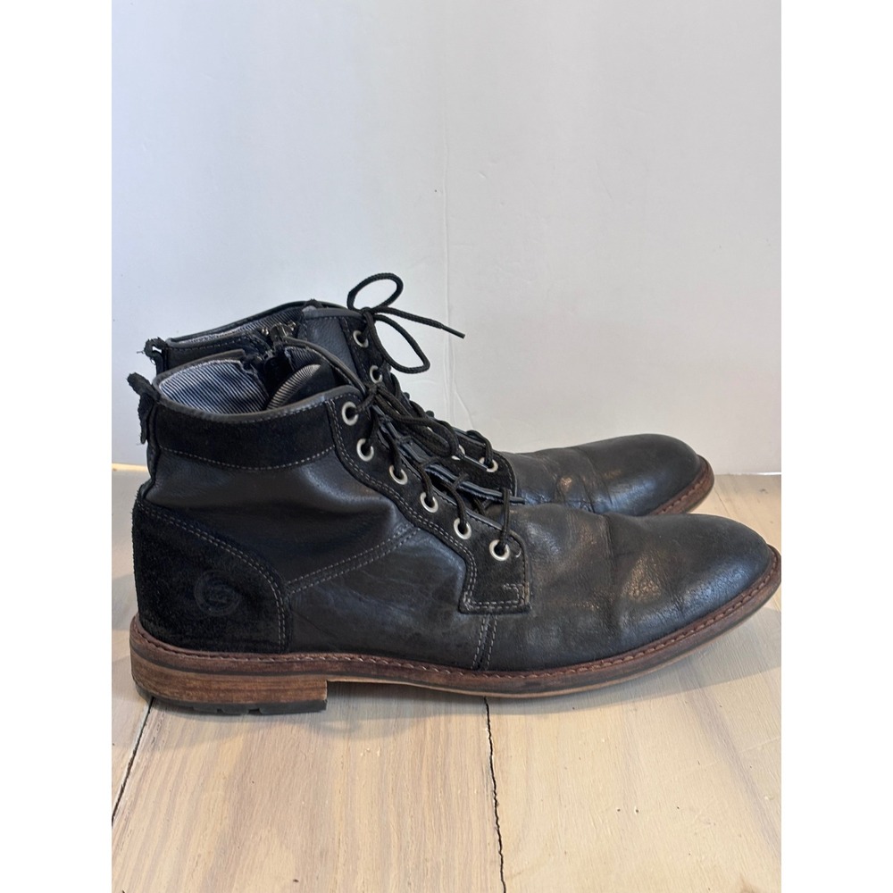 Bullboxer Redmond Mens Black Leather Side Zip Chukka Boots Size 9 EU 42 Portugal